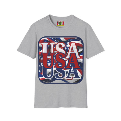 RED White and Blue USA Patriot Light colors Unisex T-Shirt by theGreenDragonTavern.shop