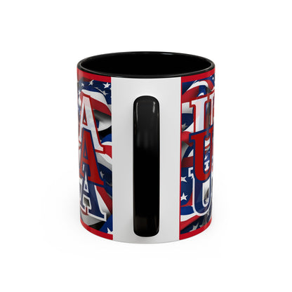USA Red font Center Patriot Red Accent Mug by theGreenDragonTavern.shop