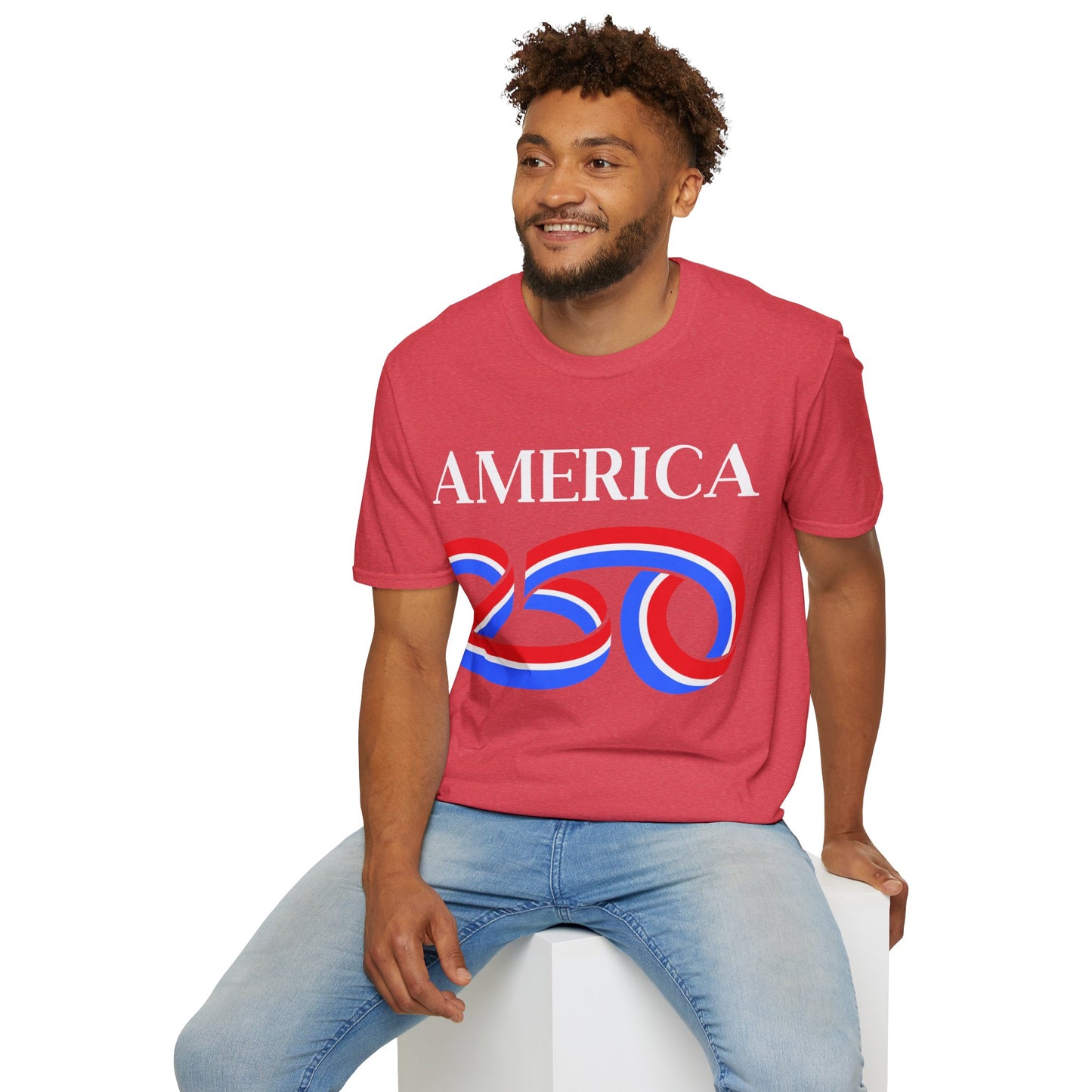 America 250 White font, Light colors, Unisex T-Shirt by theGreenDragonTavern.shop