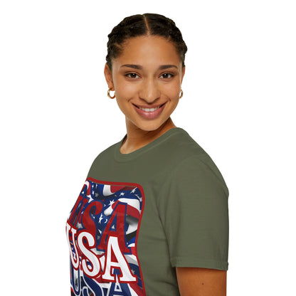 Red WHITE and Blue USA Patriot Dark colors Unisex T-Shirt by theGreenDragonTavern.shop