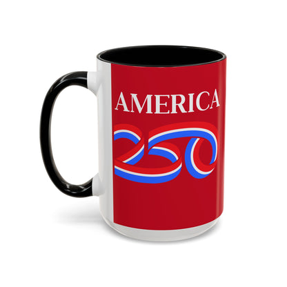 America 250 Red Accent Mug by theGreenDragonTavern.shop