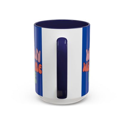 I Am Woman Watch Me Vote Dark Blue Accent Mug by theGreenDragonTavern.shop