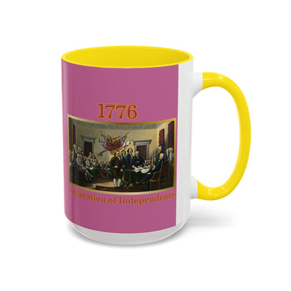 Declaration of Independence Pink Accent Mug by theGreenDragonTavern.shop