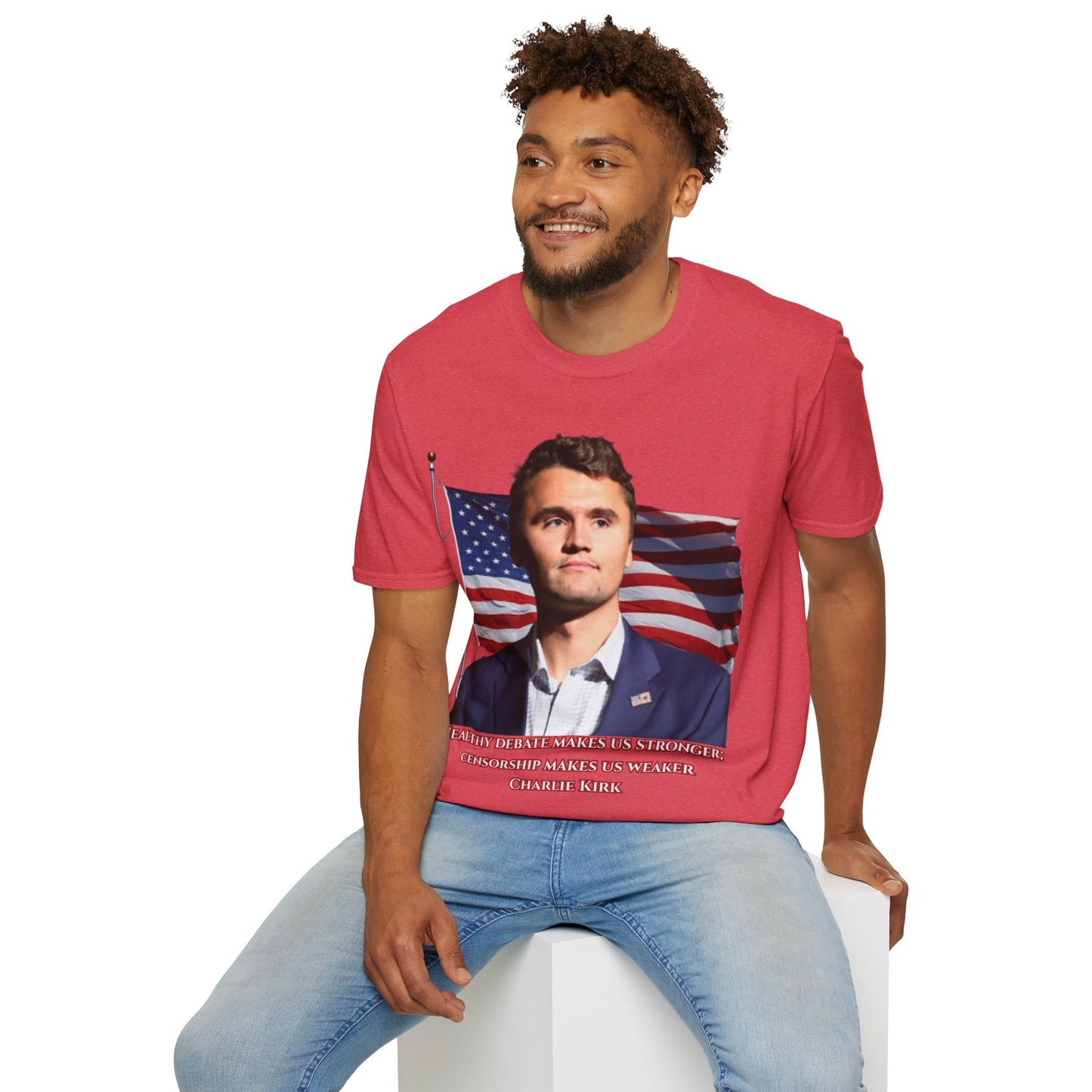 Charlie Kirk, Healthy Debate Light colors Unisex T-Shirt by theGreenDragonTavern.shop