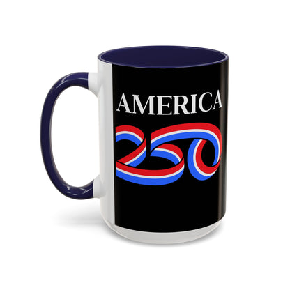America 250 Black Accent Mug by theGreenDragonTavern.shop