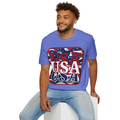 Red WHITE and Blue USA Patriot Light colors Unisex T-Shirt by theGreenDragonTavern.shop