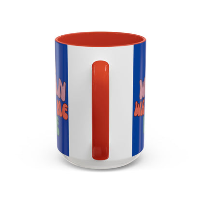I Am Woman Watch Me Vote Dark Blue Accent Mug by theGreenDragonTavern.shop