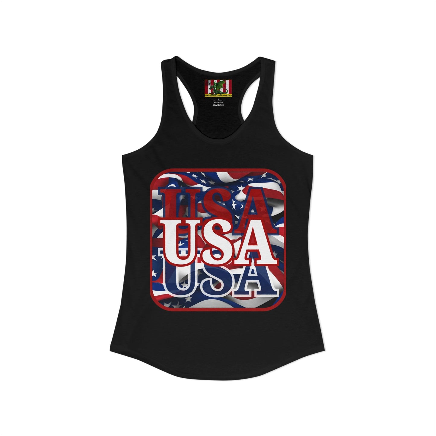Red WHITE and Blue USA Patriot Women's Racerback Tank Top by theGreenDragonTavern.shop