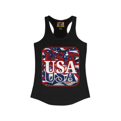 Red WHITE and Blue USA Patriot Women's Racerback Tank Top by theGreenDragonTavern.shop