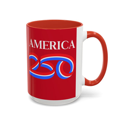 America 250 Red Accent Mug by theGreenDragonTavern.shop
