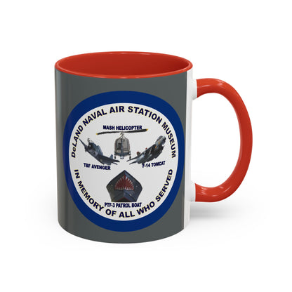 DNASM 2-sided, Founding & Student Art w/Navy Ring Grey Accent Mug by theGreenDragonTavern.shop