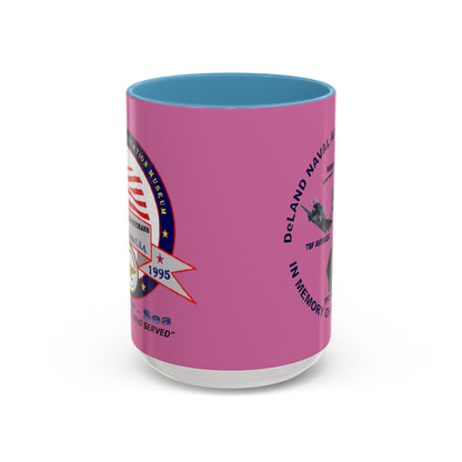 DNASM 2-sided, Founding & Student Art Pink Accent Mug by theGreenDragonTavern.shop