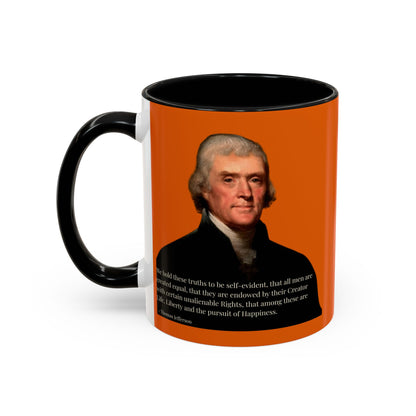 We hold these truths to be self-evident Orange Accent Mug by theGreenDragonTavern.shop