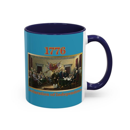 Declaration of Independence Turquoise Accent Mug by theGreenDragonTavern.shop