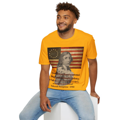 Deborah Sampson, America's Mulan Light colors Unisex T-Shirt by theGreenDragonTavern.shop