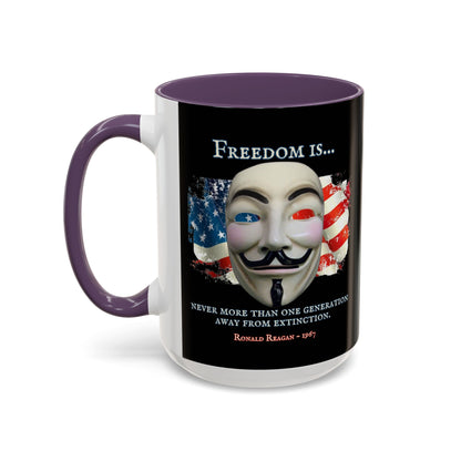 Ronald Reagan Freedom Vendetta Black Accent Mug by theGreenDragonTavern.shop