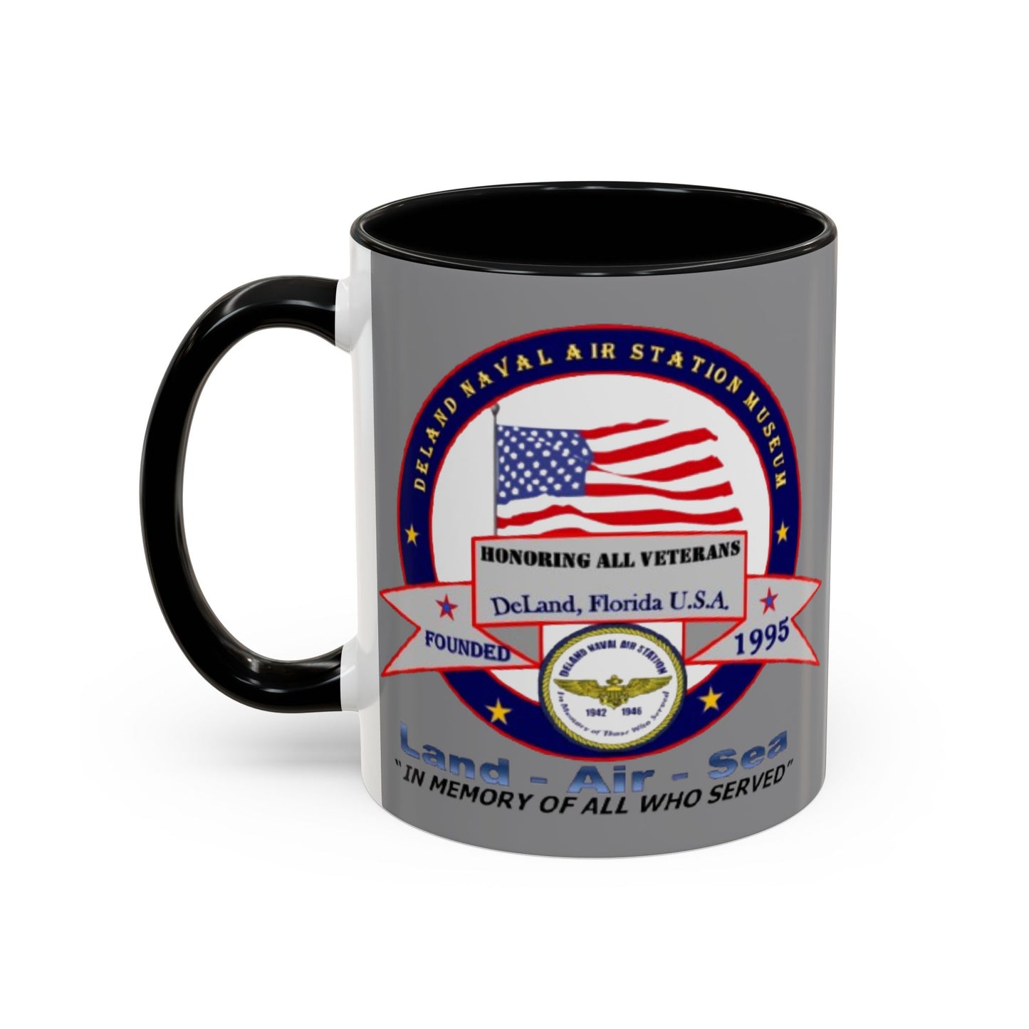 DNASM 2-sided, Founding & Student Art w/WhiteBG Grey Accent Mug by theGreenDragonTavern.shop