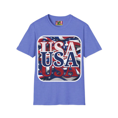 Red White and BLUE USA Patriot Light colors Unisex T-Shirt by theGreenDragonTavern.shop