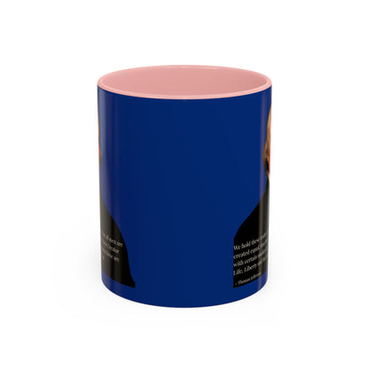 We hold these truths to be self-evident Dark Blue Accent Mug by theGreenDragonTavern.shop