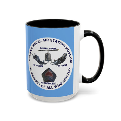 DNASM 2-sided, Founding & Student Art w/WhiteBG Light Blue Accent Mug by theGreenDragonTavern.shop
