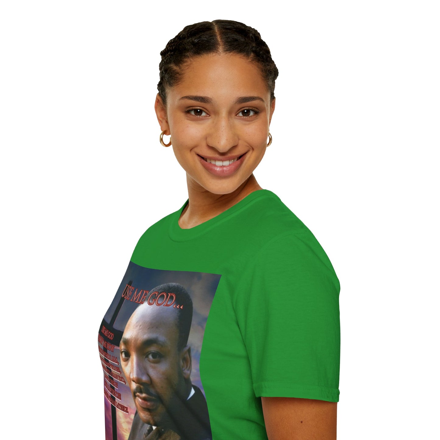 Use Me God, MLK Jr Dark colors Unisex T-Shirt by theGreenDragonTavern.shop