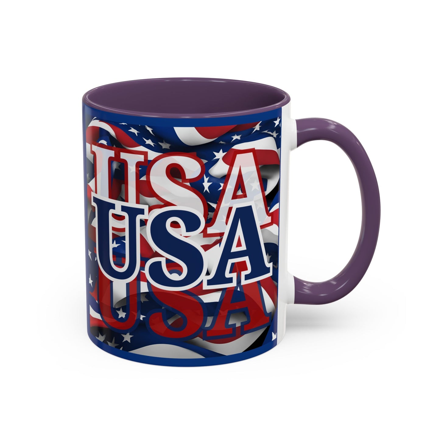 USA Blue font Center Patriot Blue Accent Mug by theGreenDragonTavern.shop