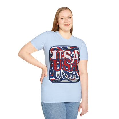RED White and Blue USA Patriot Light colors Unisex T-Shirt by theGreenDragonTavern.shop