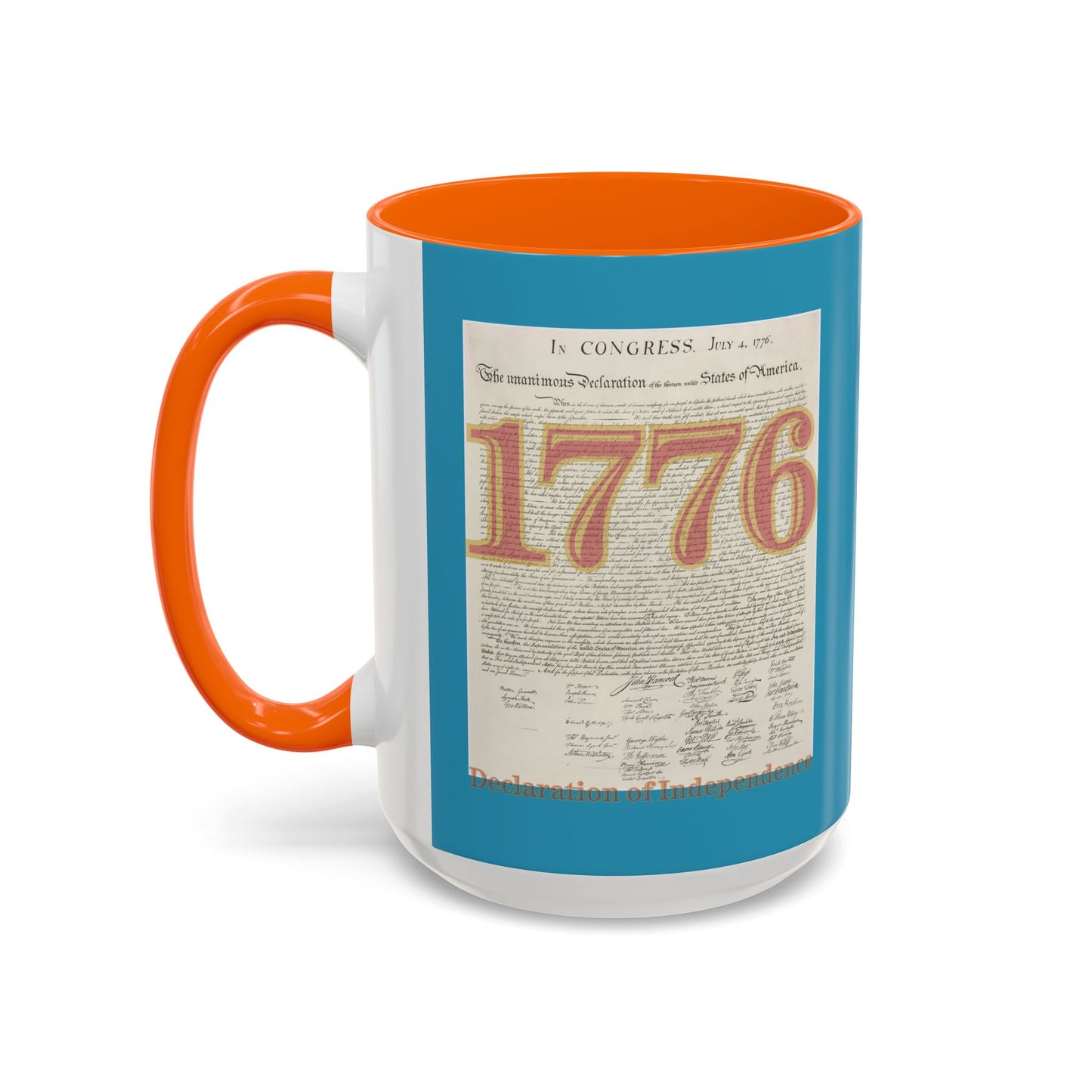 Declaration of Independence Turquoise Accent Mug by theGreenDragonTavern.shop