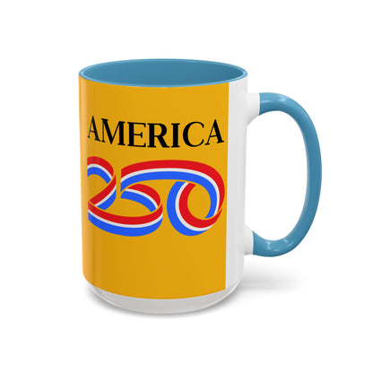 America 250 Yellow Accent Mug by theGreenDragonTavern.shop
