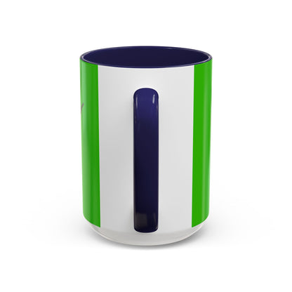 Hula Girl Packin' Heat Light Green Accent Mug by theGreenDragonTavern.shop