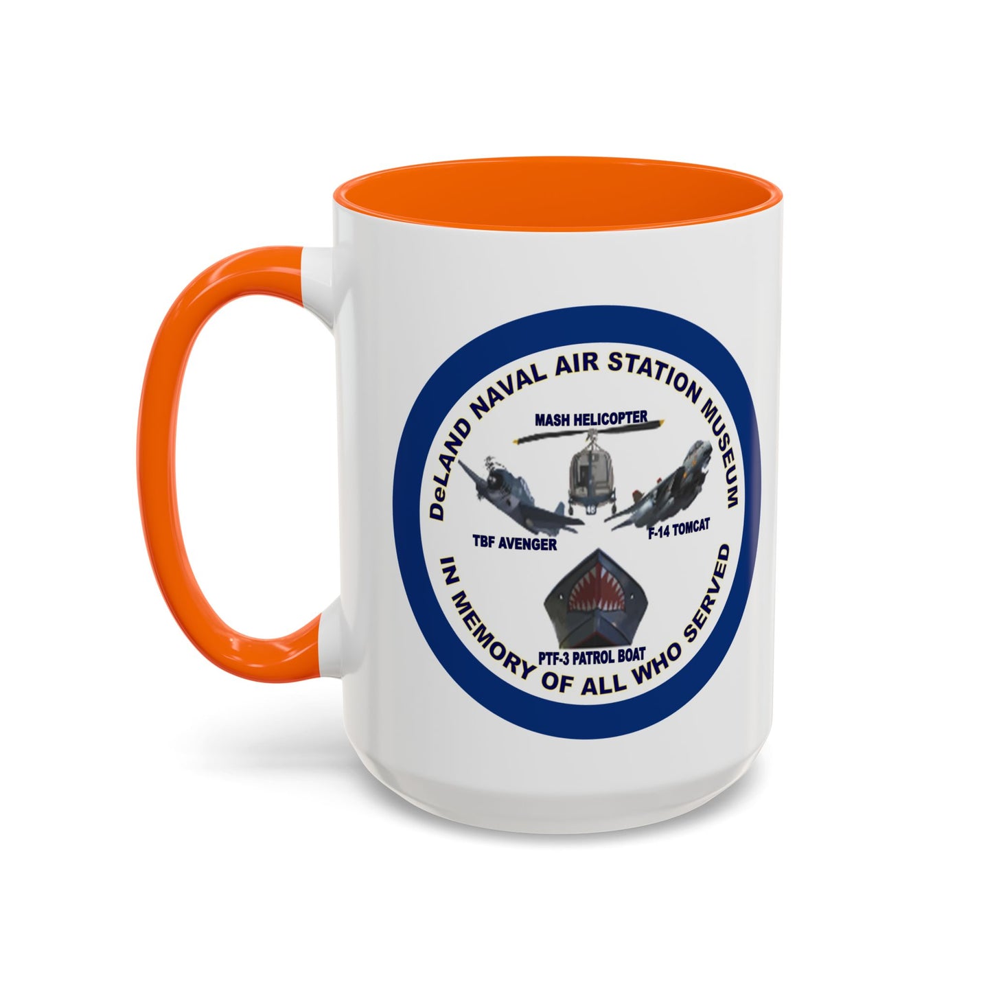 DNASM Student Art Navy Frame White Accent Mug by theGreenDragonTavern.shop