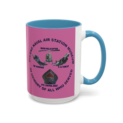 DNASM 2-sided, Founding & Student Art Pink Accent Mug by theGreenDragonTavern.shop
