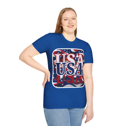 Red White and BLUE USA Patriot Dark colors Unisex T-Shirt by theGreenDragonTavern.shop