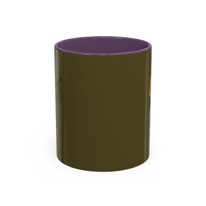 Hula Girl Packin' Heat Dark Green Accent Mug by theGreenDragonTavern.shop