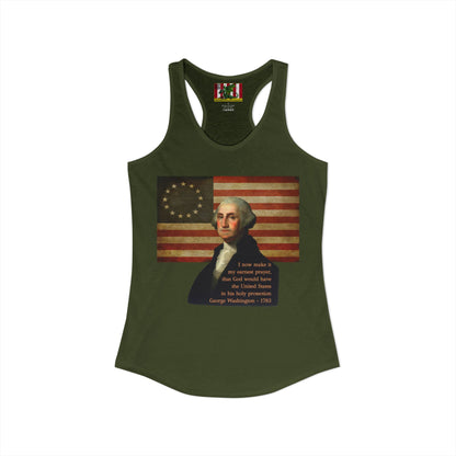 Washington's Earnest Prayer Women's Racerback Tank Top by theGreenDragonTavern.shop
