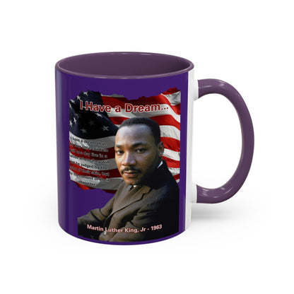 "I Have a Dream" MLKJr Purple Accent Mug by theGreenDragonTavern.shop