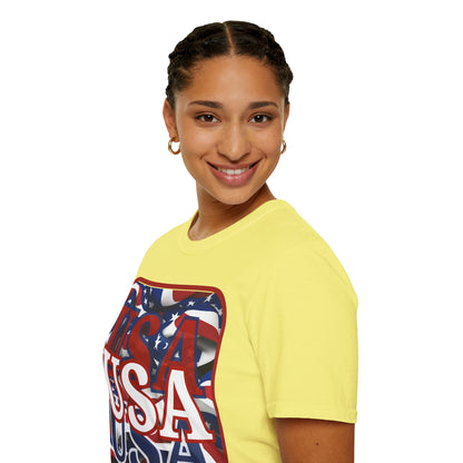 Red WHITE and Blue USA Patriot Light colors Unisex T-Shirt by theGreenDragonTavern.shop