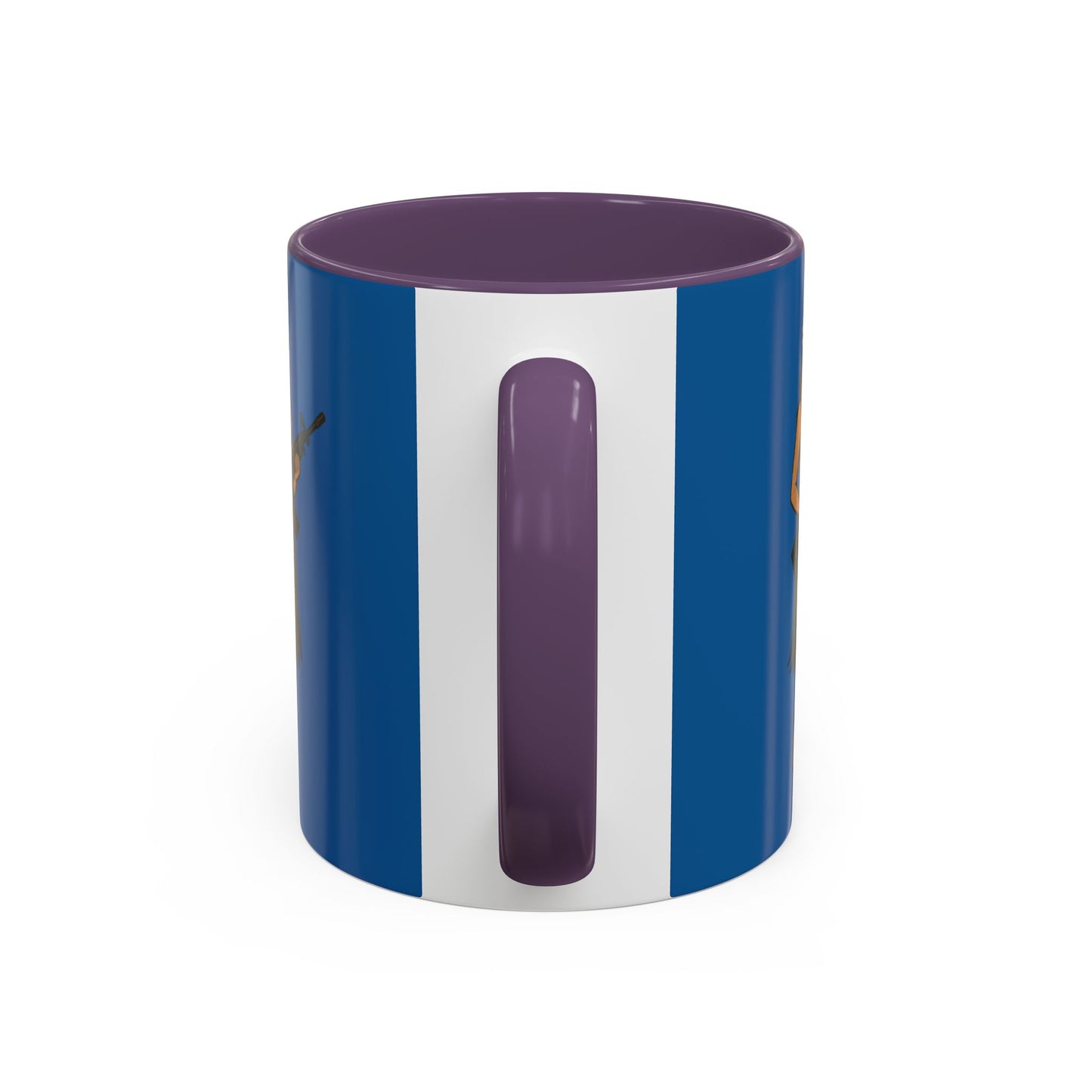 Hula Girl Packin' Heat Dark Blue Accent Mug by theGreenDragonTavern.shop
