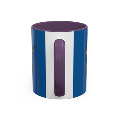Hula Girl Packin' Heat Dark Blue Accent Mug by theGreenDragonTavern.shop