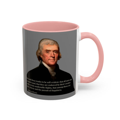 We hold these truths to be self-evident Grey Accent Mug by theGreenDragonTavern.shop