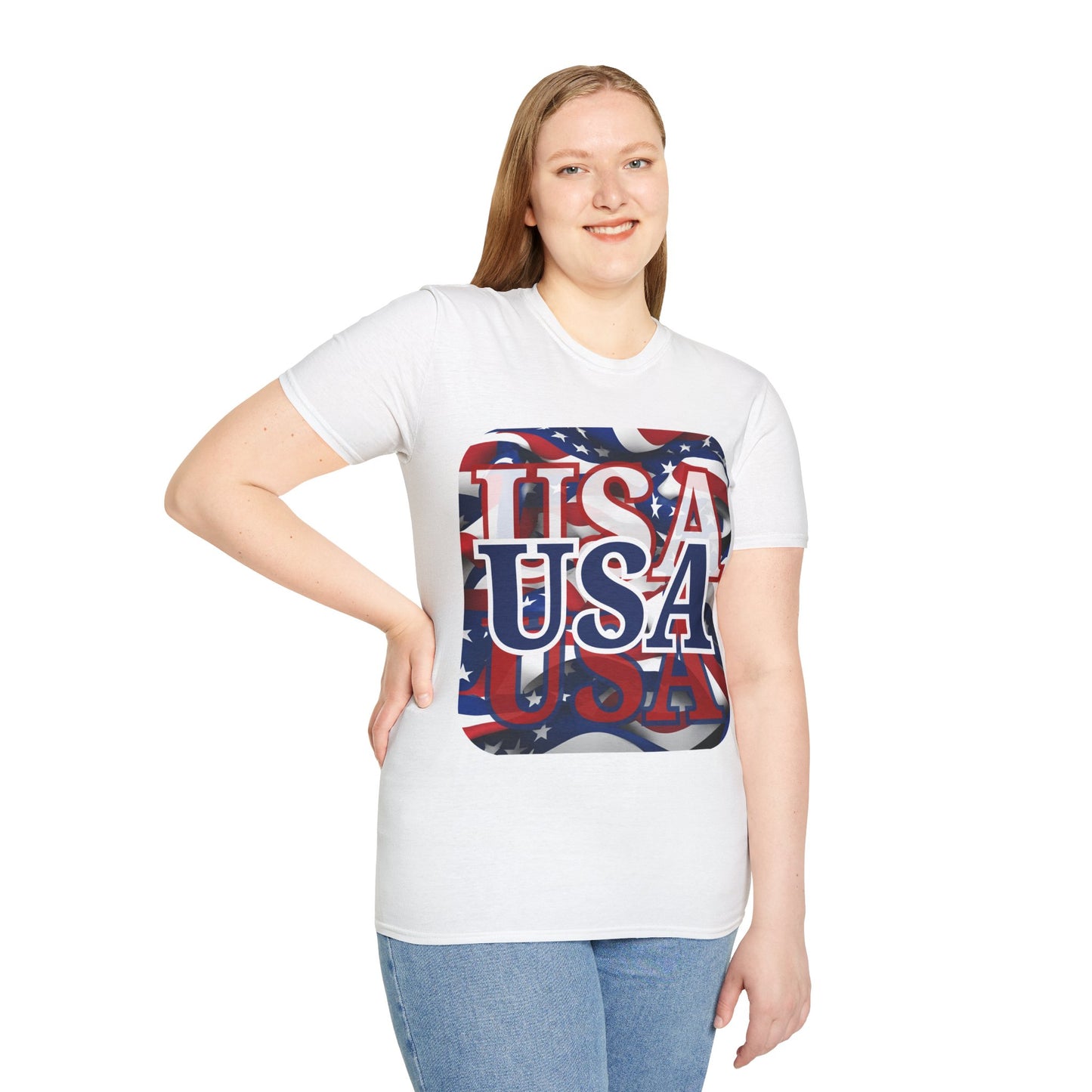 Red White and BLUE USA Patriot Light colors Unisex T-Shirt by theGreenDragonTavern.shop