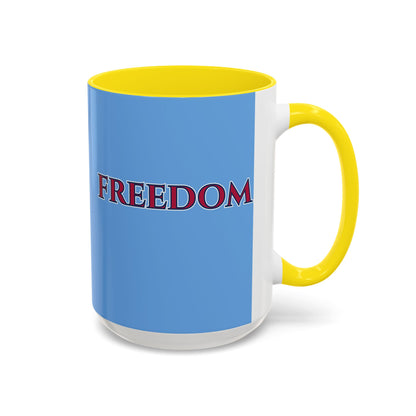 Freedom, Light Blue Accent Mug by theGreenDragonTavern.shop