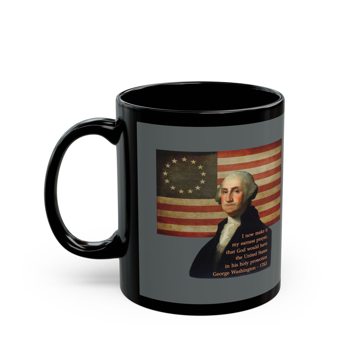 Washington's Earnest Prayer Grey Mug by theGreenDragonTavern.shop