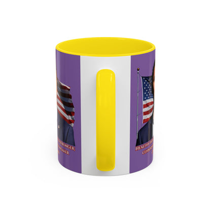 Charlie Kirk, Healthy Debate Light Purple Accent Mug by theGreenDragonTavern.shop