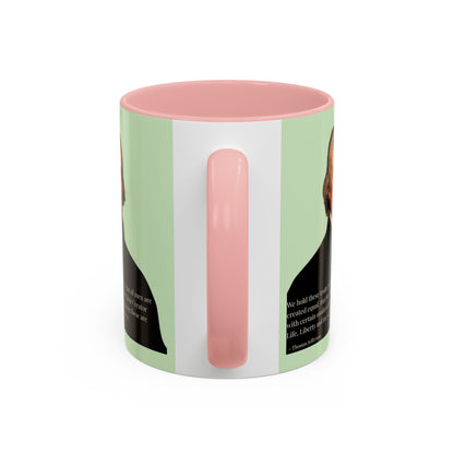 We hold these truths to be self-evident Light Green Accent Mug by theGreenDragonTavern.shop