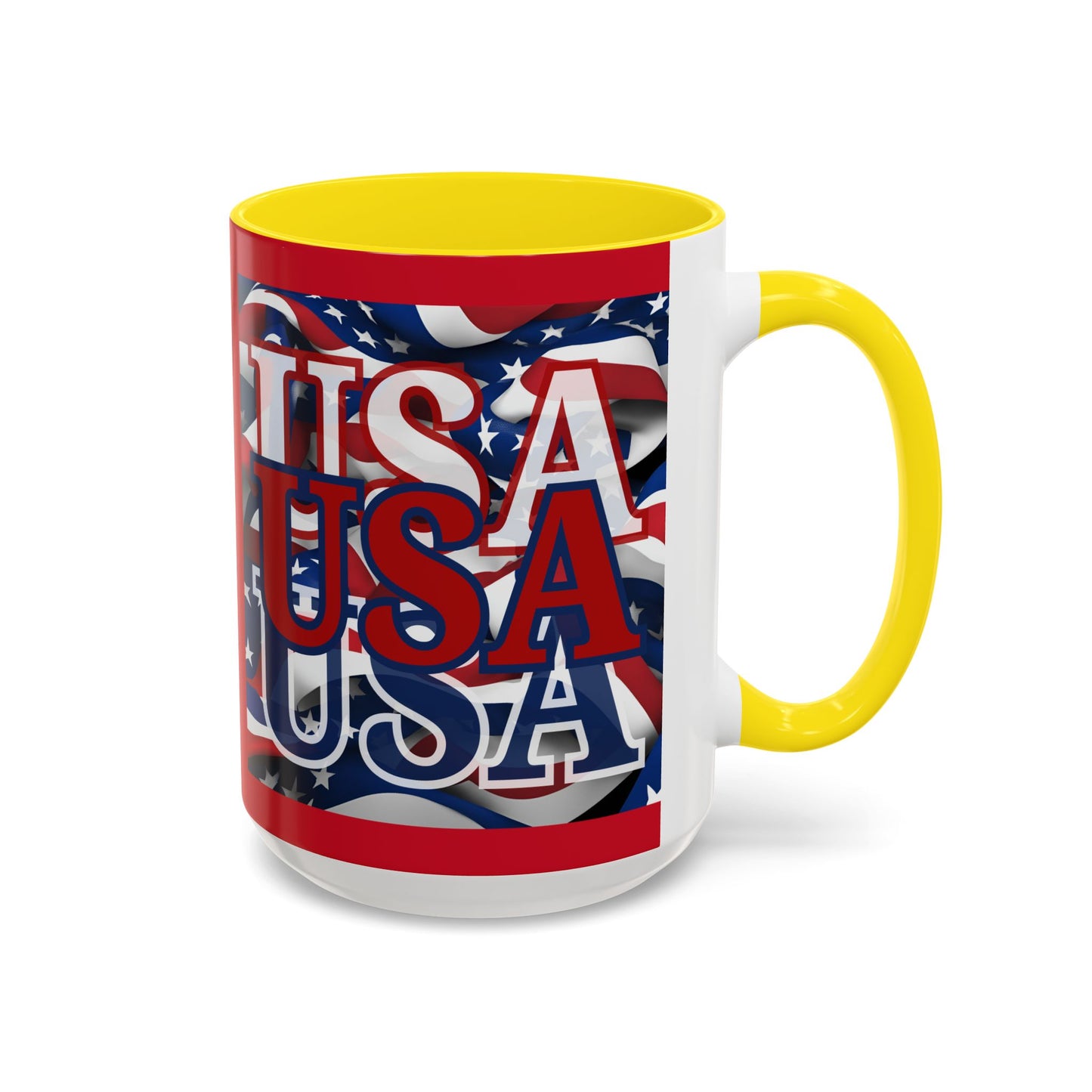 USA Red font Center Patriot Red Accent Mug by theGreenDragonTavern.shop
