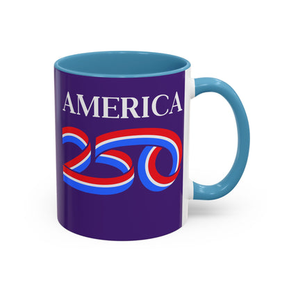 America 250 Dark Purple Accent Mug by theGreenDragonTavern.shop