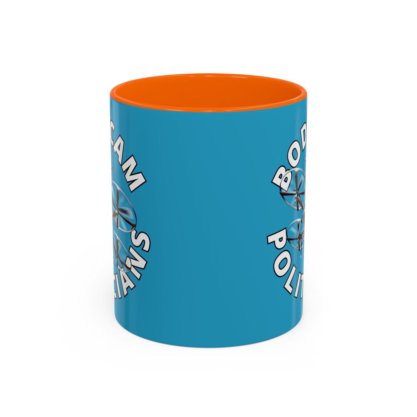 Bodycam the Politicians Drone Turquoise Accent Mug by theGreenDragonTavern.shop