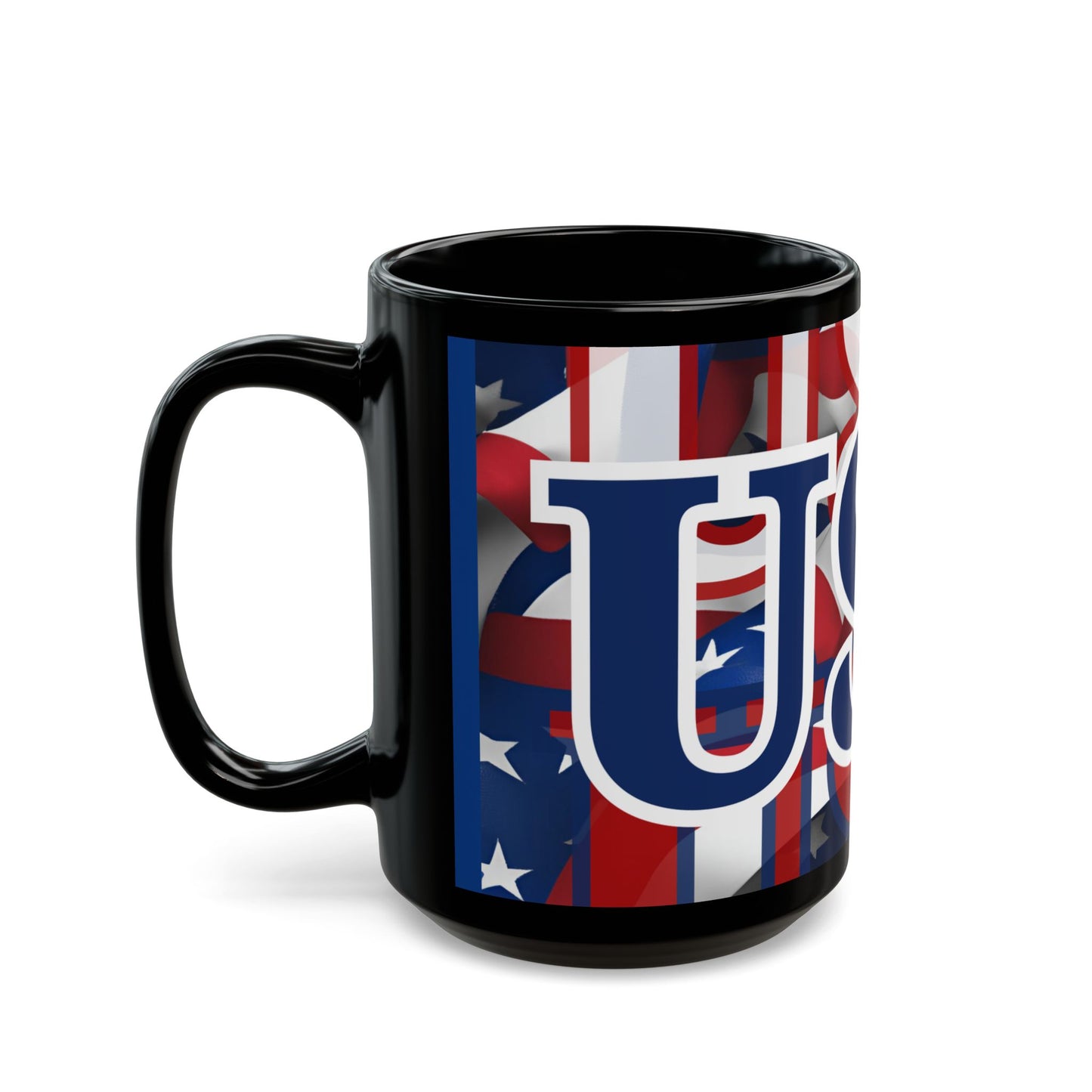 USA! USA! USA Blue font Patriot Blue Mug by theGreenDragonTavern.shop