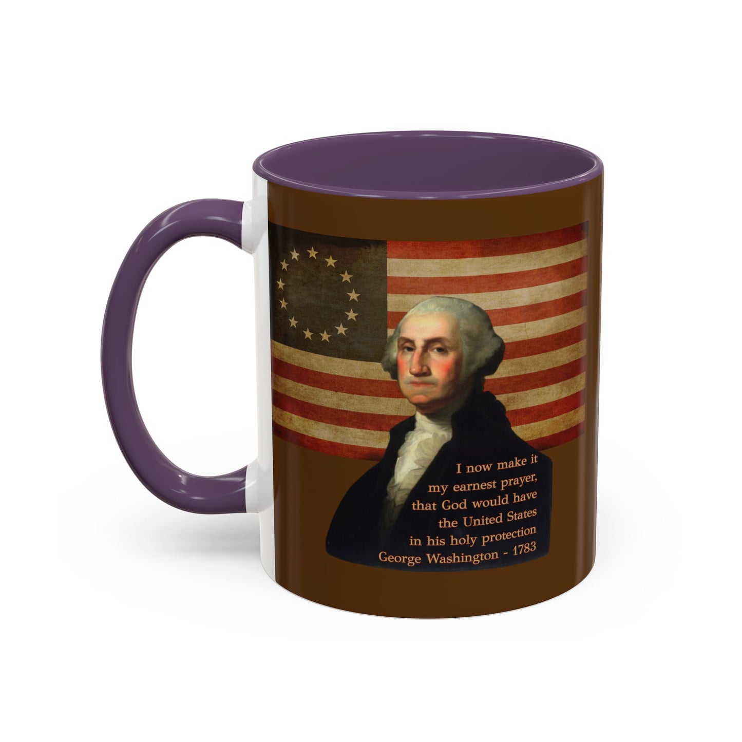 Washington's Earnest Prayer Brown Accent Mug by theGreenDragonTavern.shop